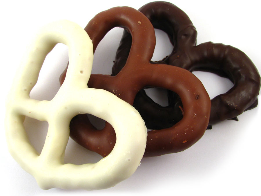coated pretzels in different flavors